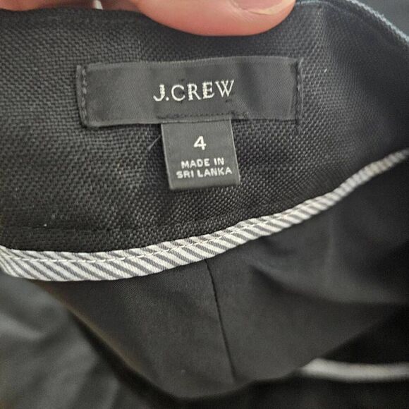 J. Crew Navy Wide Leg Cropped Linen Pants Size 4 - Picture 5 of 9